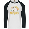 A Bull Terrier Dog Mens L/S Baseball T-Shirt White/Black