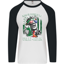St Patricks Day Great Again Donald Trump Mens L/S Baseball T-Shirt White/Black