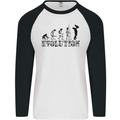 Father And Son Evolution Father's Day Dad Mens L/S Baseball T-Shirt White/Black