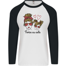 Mummy & Daughter Twice as Cute Mommy Mens L/S Baseball T-Shirt White/Black