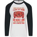 Antisocial Gamer Gaming Leave My Room Mens L/S Baseball T-Shirt White/Black