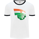Curled Niger Flag Nigerien Day Football Mens Ringer T-Shirt White/Black