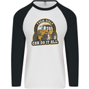 Farm Girls Can Do It All Funny Farming Mens L/S Baseball T-Shirt White/Black