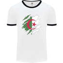 Torn Algeria Flag Algerian Day Football Mens Ringer T-Shirt White/Black