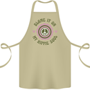 Blame It on My Hippy Soul 60s 70s Flower Power Cotton Apron 100% Organic Khaki