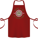 Blame It on My Hippy Soul 60s 70s Flower Power Cotton Apron 100% Organic Maroon