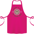 Blame It on My Hippy Soul 60s 70s Flower Power Cotton Apron 100% Organic Pink