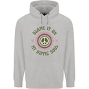 Blame It on My Hippy Soul 60s 70s Flower Power Mens 80% Cotton Hoodie Sports Grey