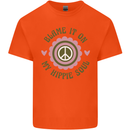 Blame It on My Hippy Soul 60s 70s Flower Power Mens Cotton T-Shirt Tee Top Orange