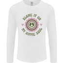 Blame It on My Hippy Soul 60s 70s Flower Power Mens Long Sleeve T-Shirt White