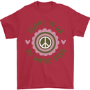 Blame It on My Hippy Soul 60s 70s Flower Power Mens T-Shirt 100% Cotton Red