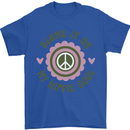 Blame It on My Hippy Soul 60s 70s Flower Power Mens T-Shirt 100% Cotton Royal Blue