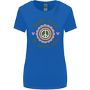 Blame It on My Hippy Soul 60s 70s Flower Power Womens Wider Cut T-Shirt Royal Blue
