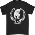 Bodybuilding Gym Training Sparta Helmet Mens T-Shirt 100% Cotton Black