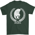 Bodybuilding Gym Training Sparta Helmet Mens T-Shirt 100% Cotton Forest Green