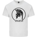 Bodybuilding Sparta Helmet Training Gym Mens Cotton T-Shirt Tee Top White