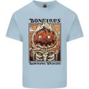 Bonfires Burning Halloween Guy Fawkes Night Mens Cotton T-Shirt Tee Top Light Blue