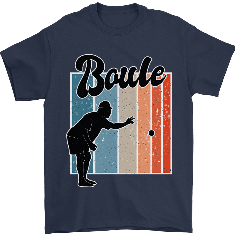 Boule Bowls Petanque Balls Mens T-Shirt 100% Cotton Navy Blue