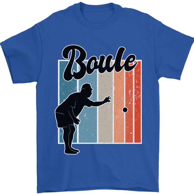 Boule Bowls Petanque Balls Mens T-Shirt 100% Cotton Royal Blue