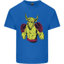 Boxing Bull Muay MMA Thai Boxer Mens Cotton T-Shirt Tee Top Royal Blue