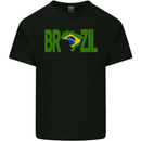 Brazil Football Brazilian Soccer Flag Kids T-Shirt Childrens Black