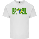 Brazil Football Brazilian Soccer Flag Kids T-Shirt Childrens White