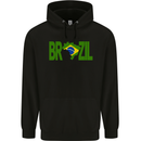 Brazil Football Brazilian Soccer Flag Mens 80% Cotton Hoodie Black