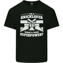 Bricklayer Whats Your Superpower Builder Bricky Kids T-Shirt Childrens Black