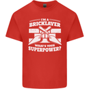 Bricklayer Whats Your Superpower Builder Bricky Kids T-Shirt Childrens Red