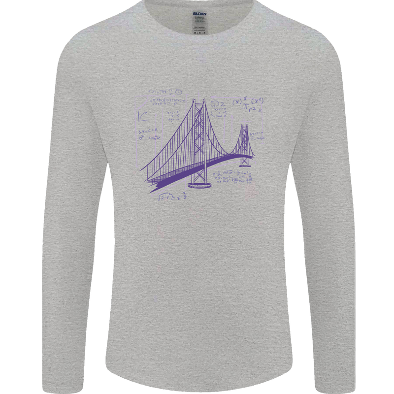 Bridge Equation Physics Maths Geek Mens Long Sleeve T-Shirt Sports Grey