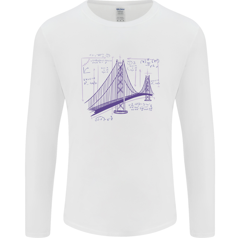 Bridge Equation Physics Maths Geek Mens Long Sleeve T-Shirt White