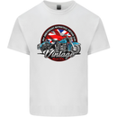 British Motorcycle Union Jack Flag Biker Chopper Kids T-Shirt Childrens White