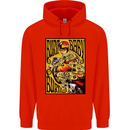 Burn Baby Burn Female Biker Motorcycle Childrens Kids Hoodie Bright Red