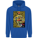 Burn Baby Burn Female Biker Motorcycle Childrens Kids Hoodie Royal Blue