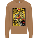 Burn Baby Burn Female Biker Motorcycle Mens Sweatshirt Jumper Caramel Latte