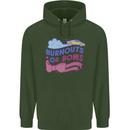 Burnouts or Bows Gender Reveal New Baby Pregnant Childrens Kids Hoodie Forest Green