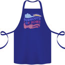 Burnouts or Bows Gender Reveal New Baby Pregnant Cotton Apron 100% Organic Royal Blue