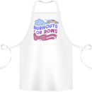 Burnouts or Bows Gender Reveal New Baby Pregnant Cotton Apron 100% Organic White