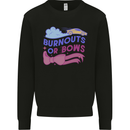 Burnouts or Bows Gender Reveal New Baby Pregnant Kids Sweatshirt Jumper Black
