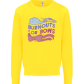 Burnouts or Bows Gender Reveal New Baby Pregnant Kids Sweatshirt Jumper Yellow