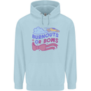 Burnouts or Bows Gender Reveal New Baby Pregnant Mens 80% Cotton Hoodie Light Blue