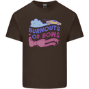 Burnouts or Bows Gender Reveal New Baby Pregnant Mens Cotton T-Shirt Tee Top Dark Chocolate