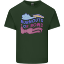 Burnouts or Bows Gender Reveal New Baby Pregnant Mens Cotton T-Shirt Tee Top Forest Green