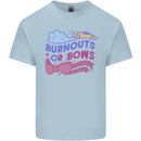 Burnouts or Bows Gender Reveal New Baby Pregnant Mens Cotton T-Shirt Tee Top Light Blue