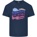 Burnouts or Bows Gender Reveal New Baby Pregnant Mens Cotton T-Shirt Tee Top Navy Blue