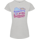 Burnouts or Bows Gender Reveal New Baby Pregnant Womens Petite Cut T-Shirt Sports Grey