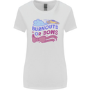 Burnouts or Bows Gender Reveal New Baby Pregnant Womens Wider Cut T-Shirt White