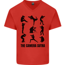 Camera Sutra Funny Photographer Photography Mens V-Neck Cotton T-Shirt Red