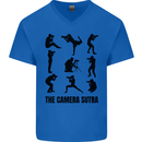 Camera Sutra Funny Photographer Photography Mens V-Neck Cotton T-Shirt Royal Blue