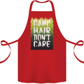 Camp Hair Dont Care Funny Caravan Camping Cotton Apron 100% Organic Red